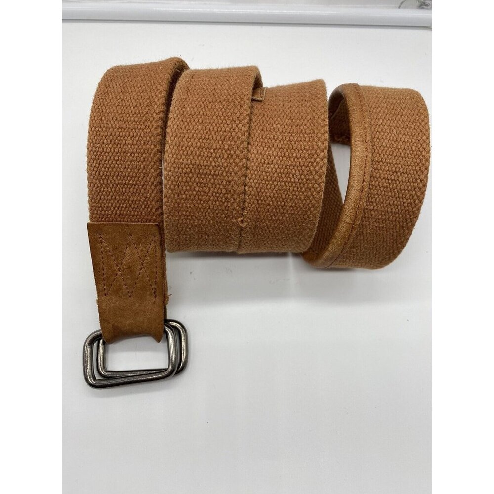 Men's Rust Terra Cota Color Woven D Ring Belt Size End to End 47"